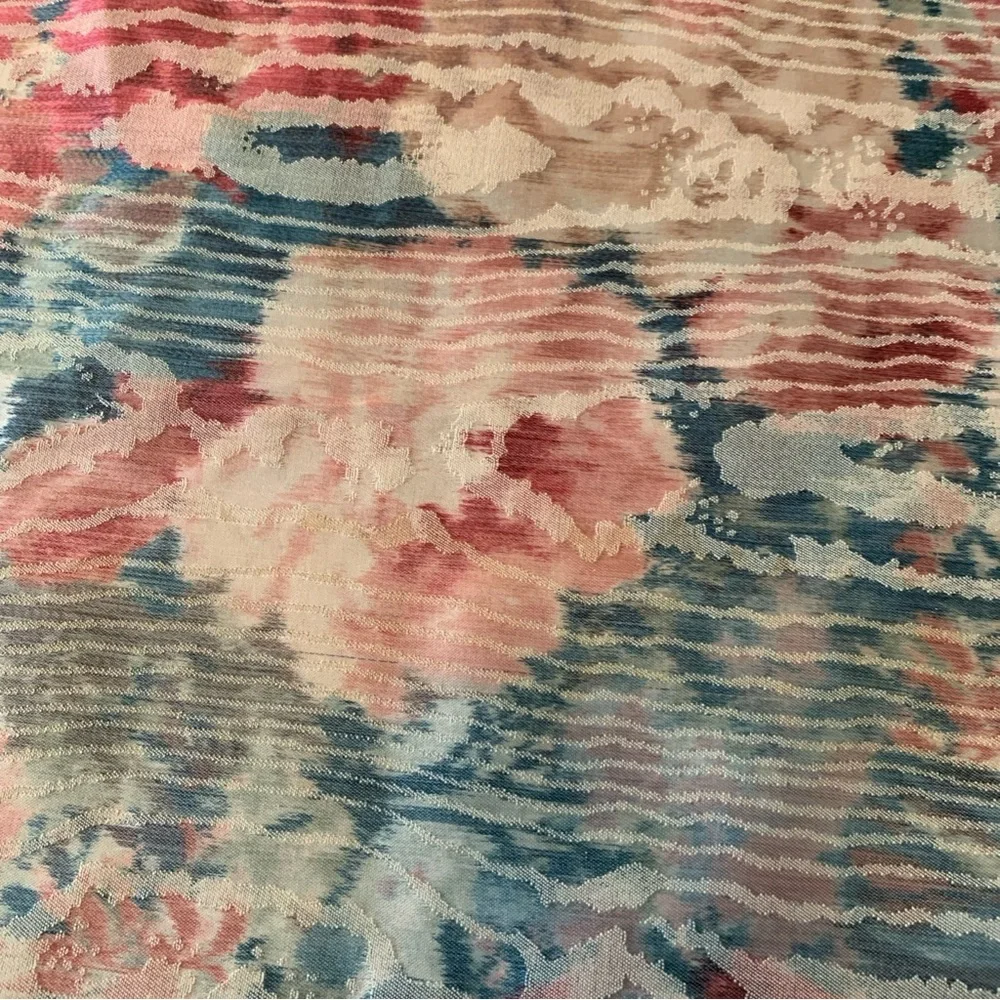 54” X 64” Pink & Blues Upholstery Fabric